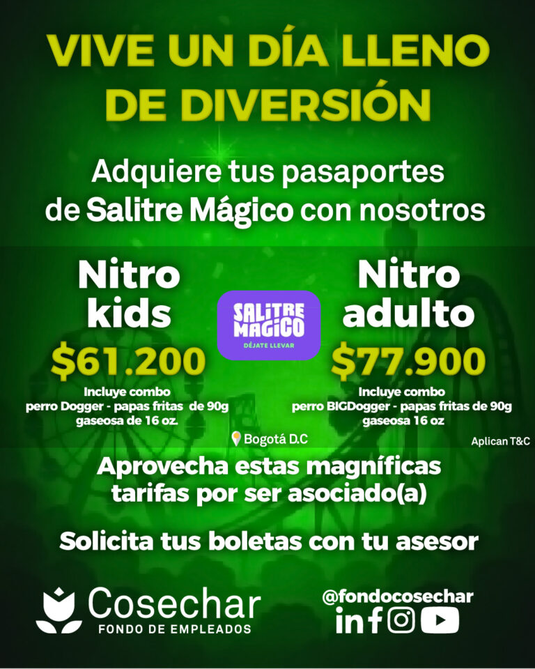 Precio boletas Bienestar Corp Salitre Magico